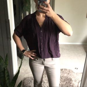 Purple wine loose blouse